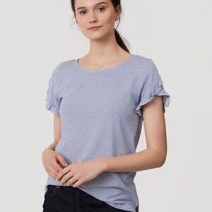 😍 3x $25 Clearance NWOT LOFT Short sleeves with ruffle trim Tee Size S